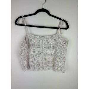 Y2K VIBES! Joie Crochet Cropped Off White Top M (minor flaw)